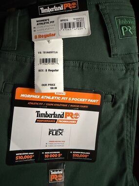 Timberland Women's Athletic Fit 5-Pocket Pant in Pine Grove Green Women’s 8 Reg